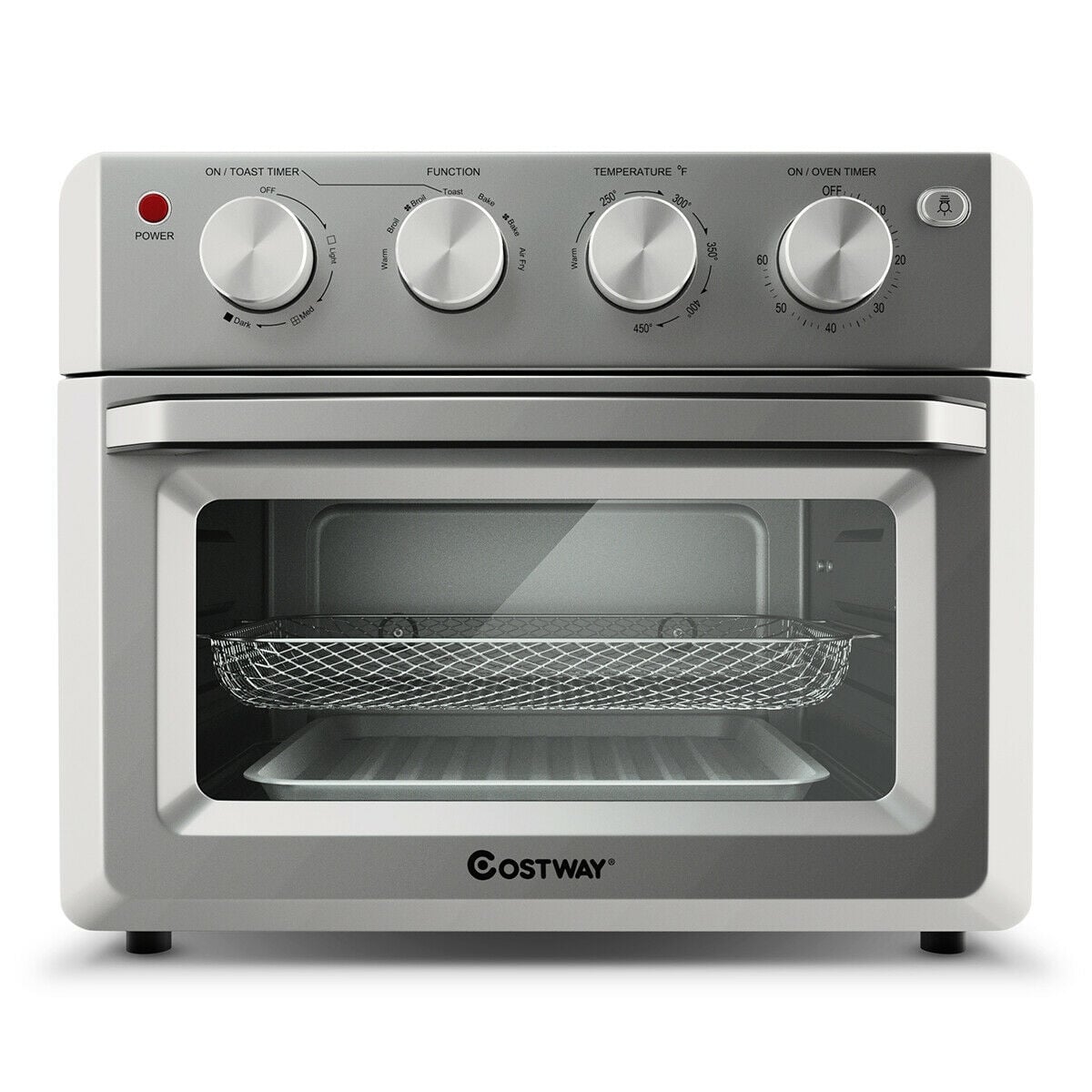 19 Qt Dehydrate Convection Air Fryer Toaster Oven with 5 Accessories-Toaster Ovens-DECOROLALA