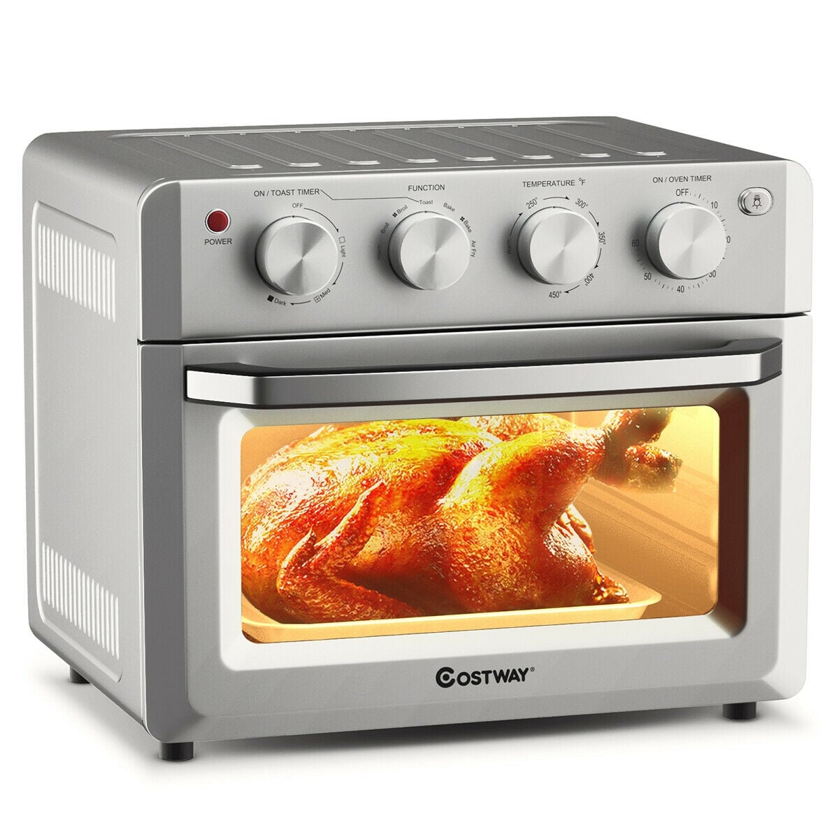 19 Qt Dehydrate Convection Air Fryer Toaster Oven with 5 Accessories-Toaster Ovens-DECOROLALA