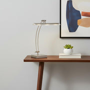 19" Silver Metal Bankers Lamp-Table Lamps-DECOROLALA