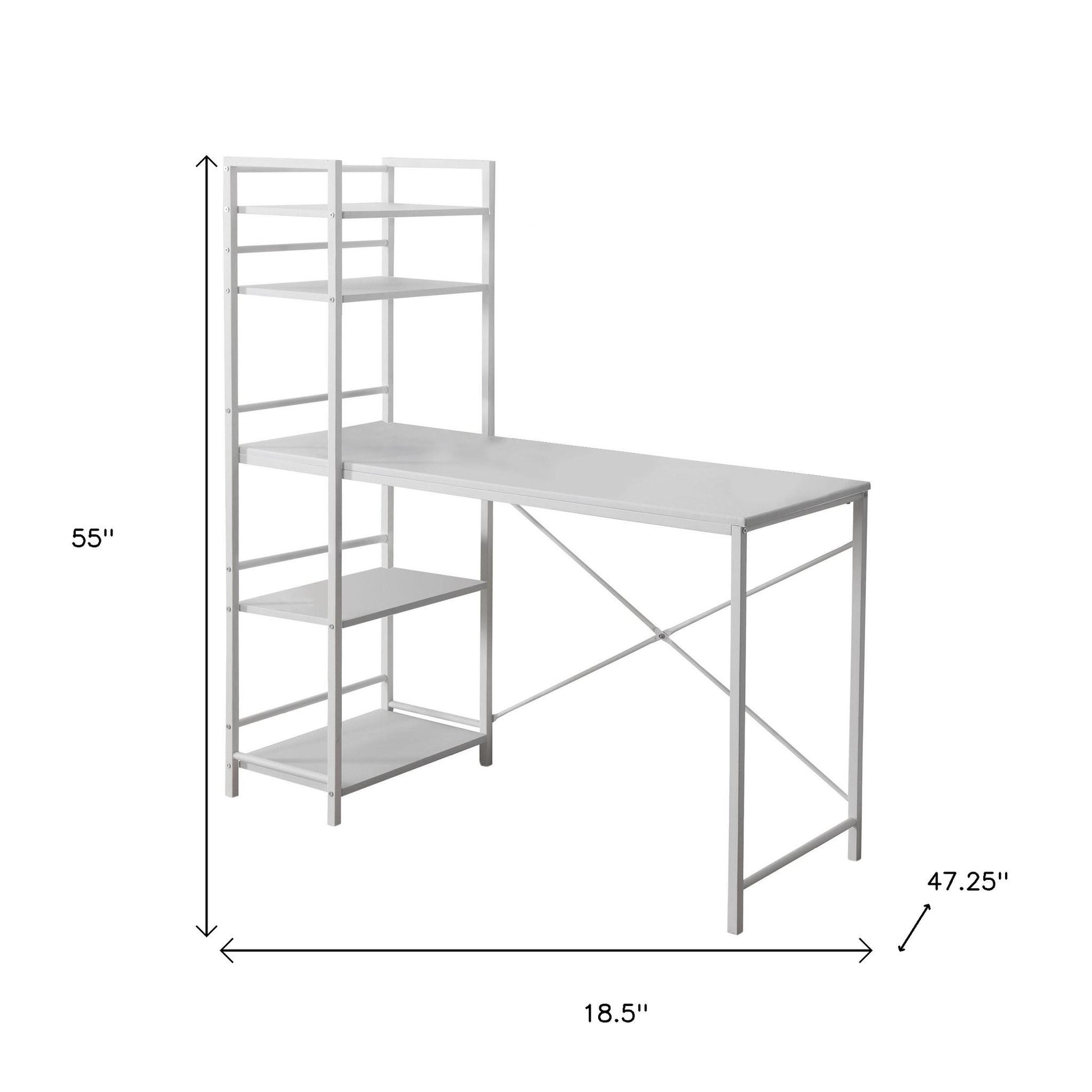 19" White Computer Desk-Desks-DECOROLALA