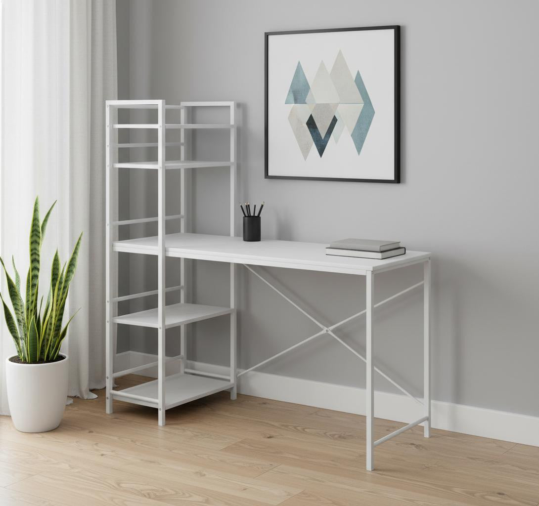 19" White Computer Desk-Desks-DECOROLALA