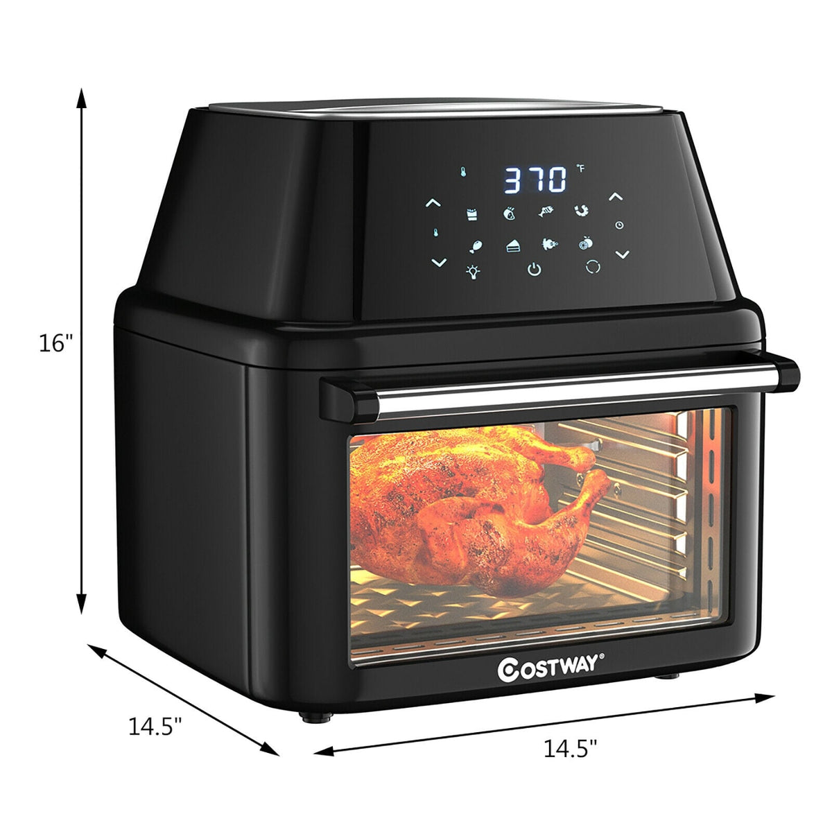 19 qt Multi-functional Air Fryer Oven 1800 W Dehydrator Rotisserie-Black-Toaster Ovens-DECOROLALA