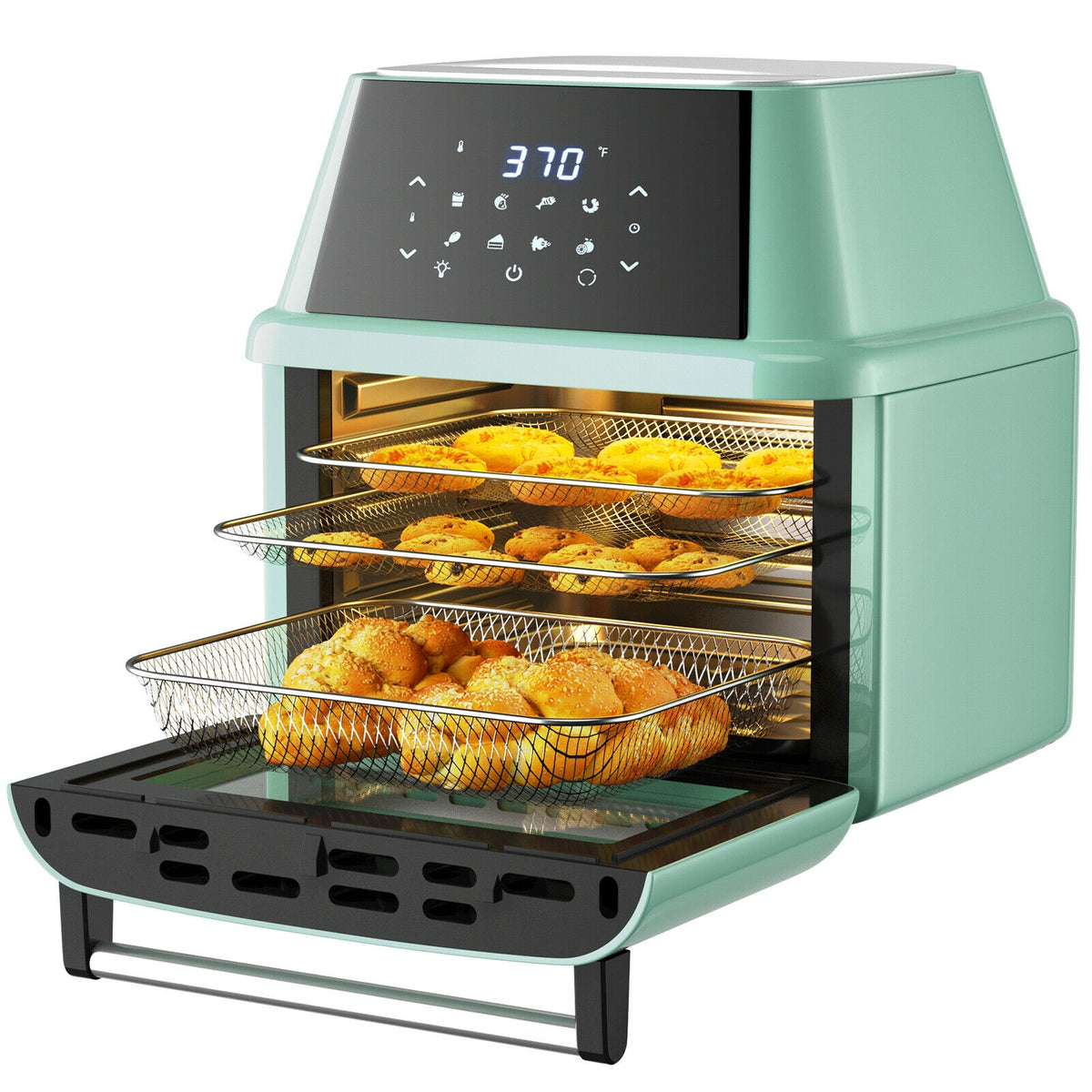 19 qt Multi-functional Air Fryer Oven 1800 W Dehydrator Rotisserie-Green-Toaster Ovens-DECOROLALA