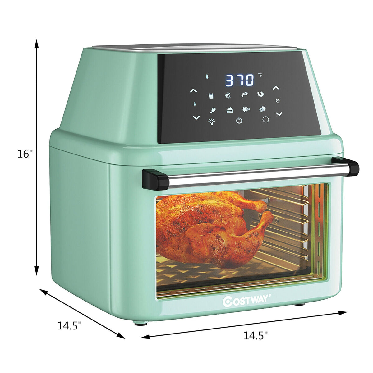 19 qt Multi-functional Air Fryer Oven 1800 W Dehydrator Rotisserie-Green-Toaster Ovens-DECOROLALA