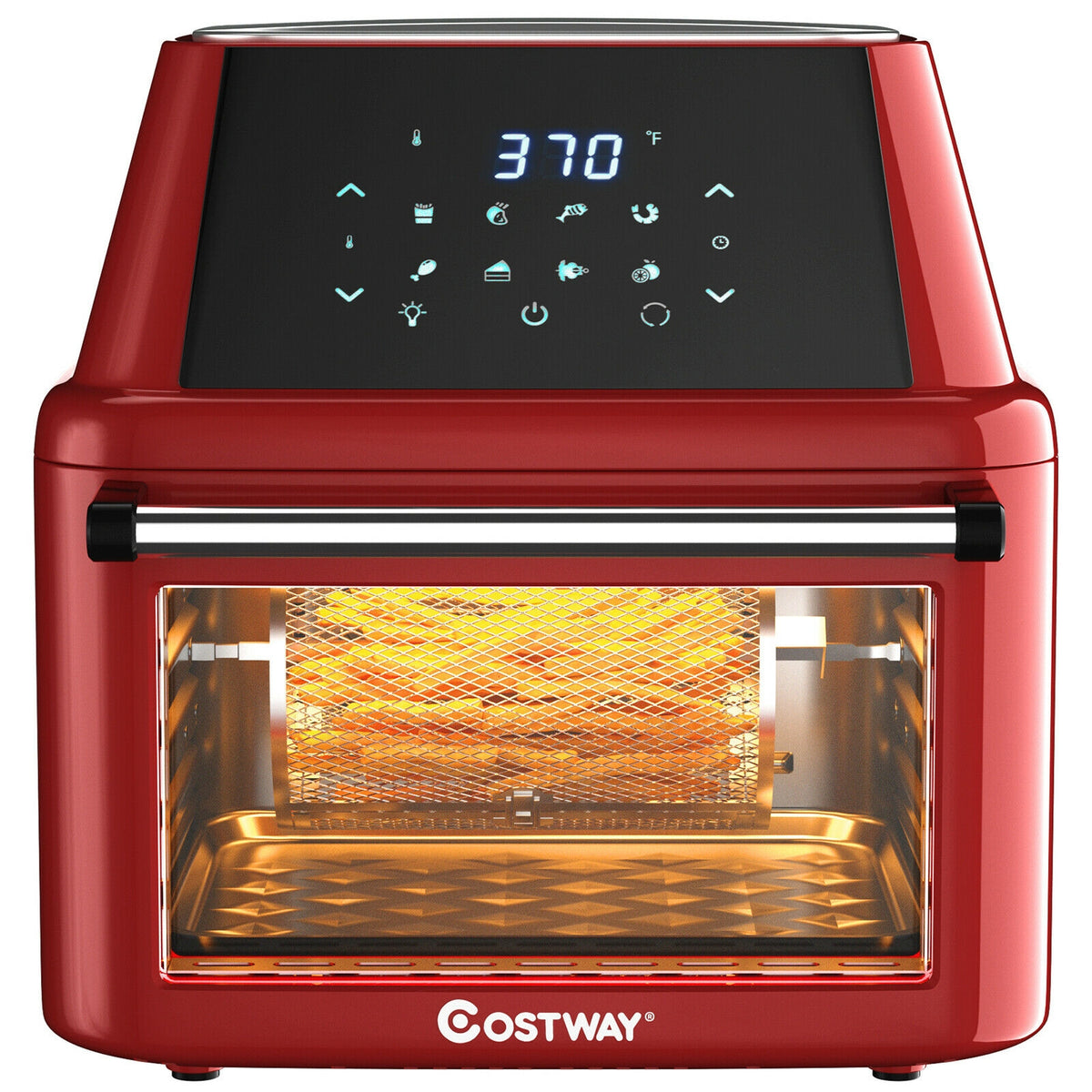 19 qt Multi-functional Air Fryer Oven 1800 W Dehydrator Rotisserie-Red-Toaster Ovens-DECOROLALA