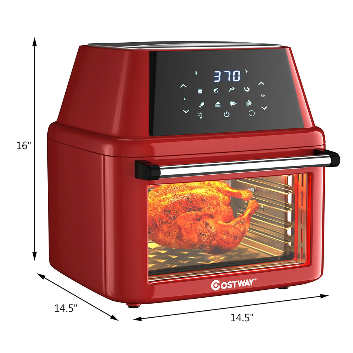 19 qt Multi-functional Air Fryer Oven 1800 W Dehydrator Rotisserie-Red-Toaster Ovens-DECOROLALA