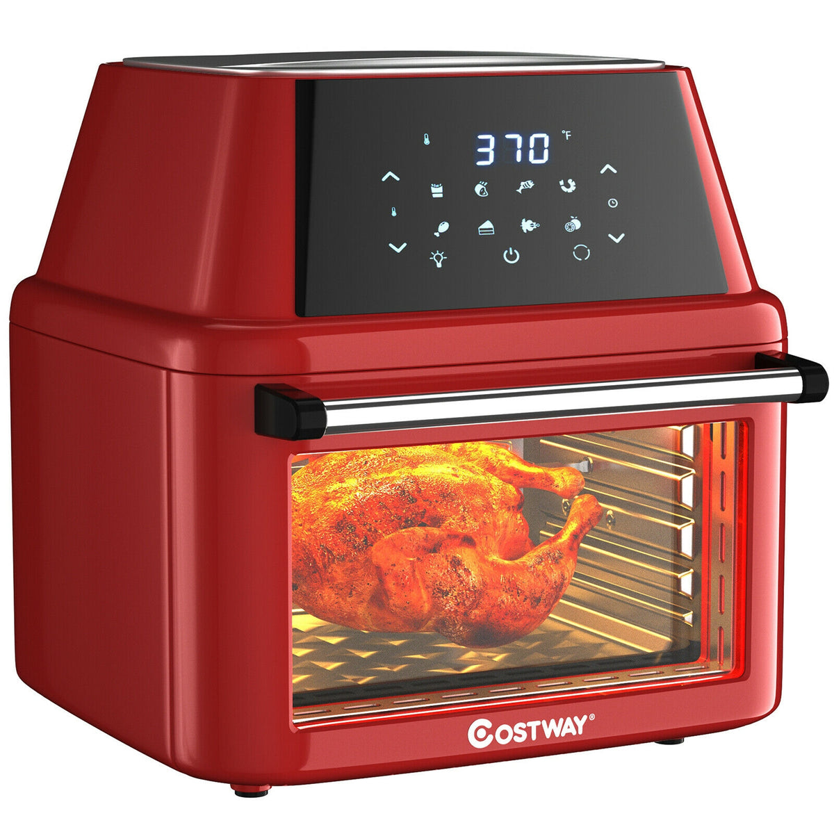 19 qt Multi-functional Air Fryer Oven 1800 W Dehydrator Rotisserie-Red-Toaster Ovens-DECOROLALA