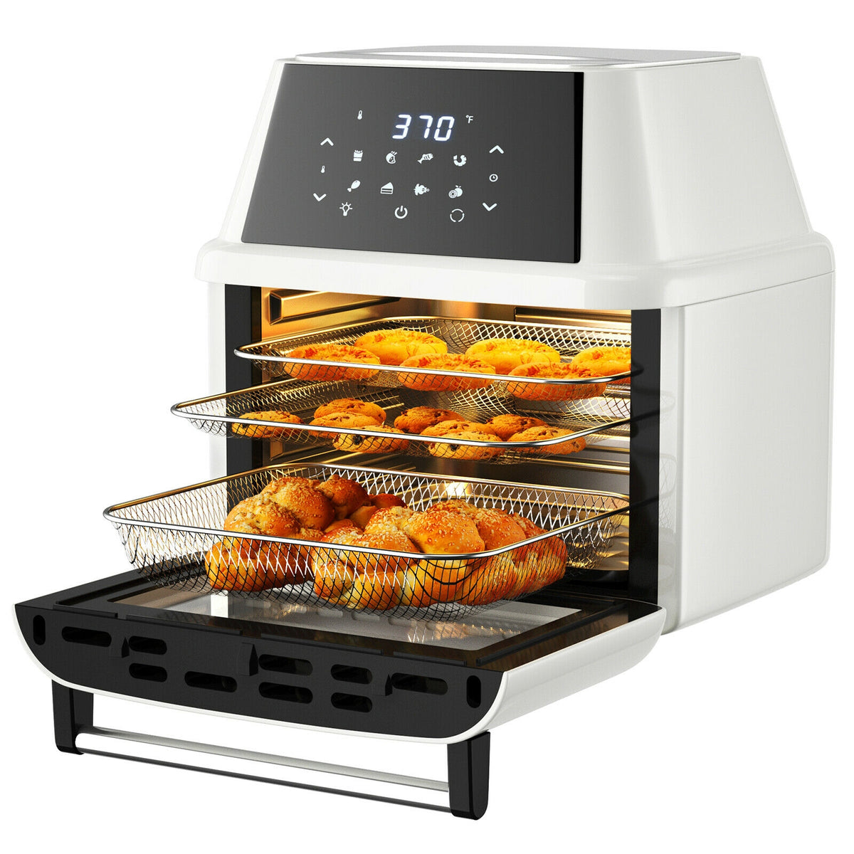 19 qt Multi-functional Air Fryer Oven 1800 W Dehydrator Rotisserie-White-Toaster Ovens-DECOROLALA