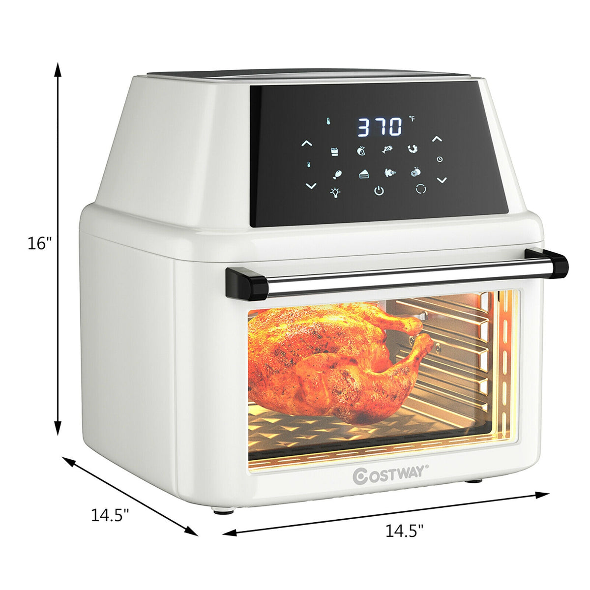 19 qt Multi-functional Air Fryer Oven 1800 W Dehydrator Rotisserie-White-Toaster Ovens-DECOROLALA