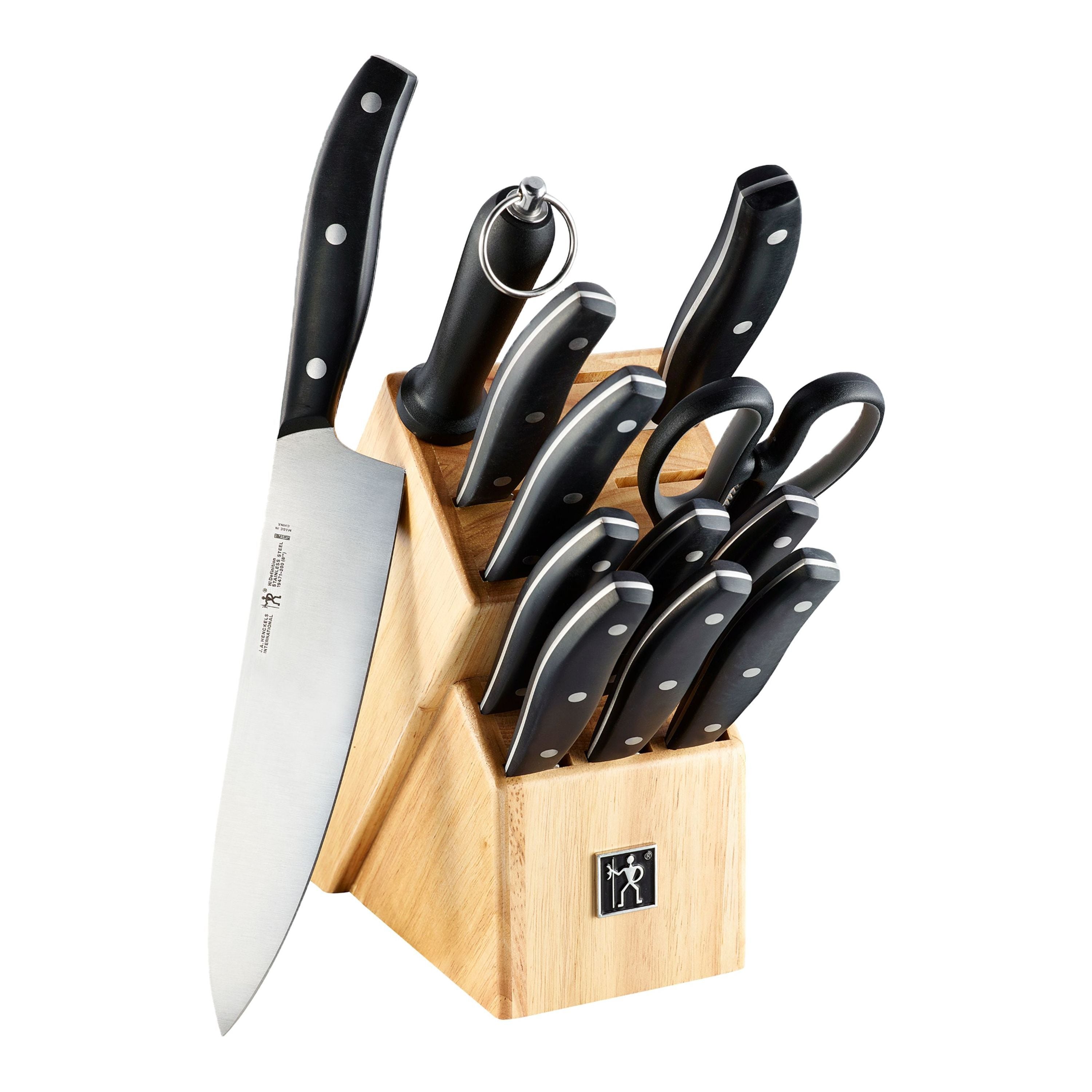 HENCKELS Definition 13 Piece Knife Block Set, Brown-Knife Blocks-DECOROLALA