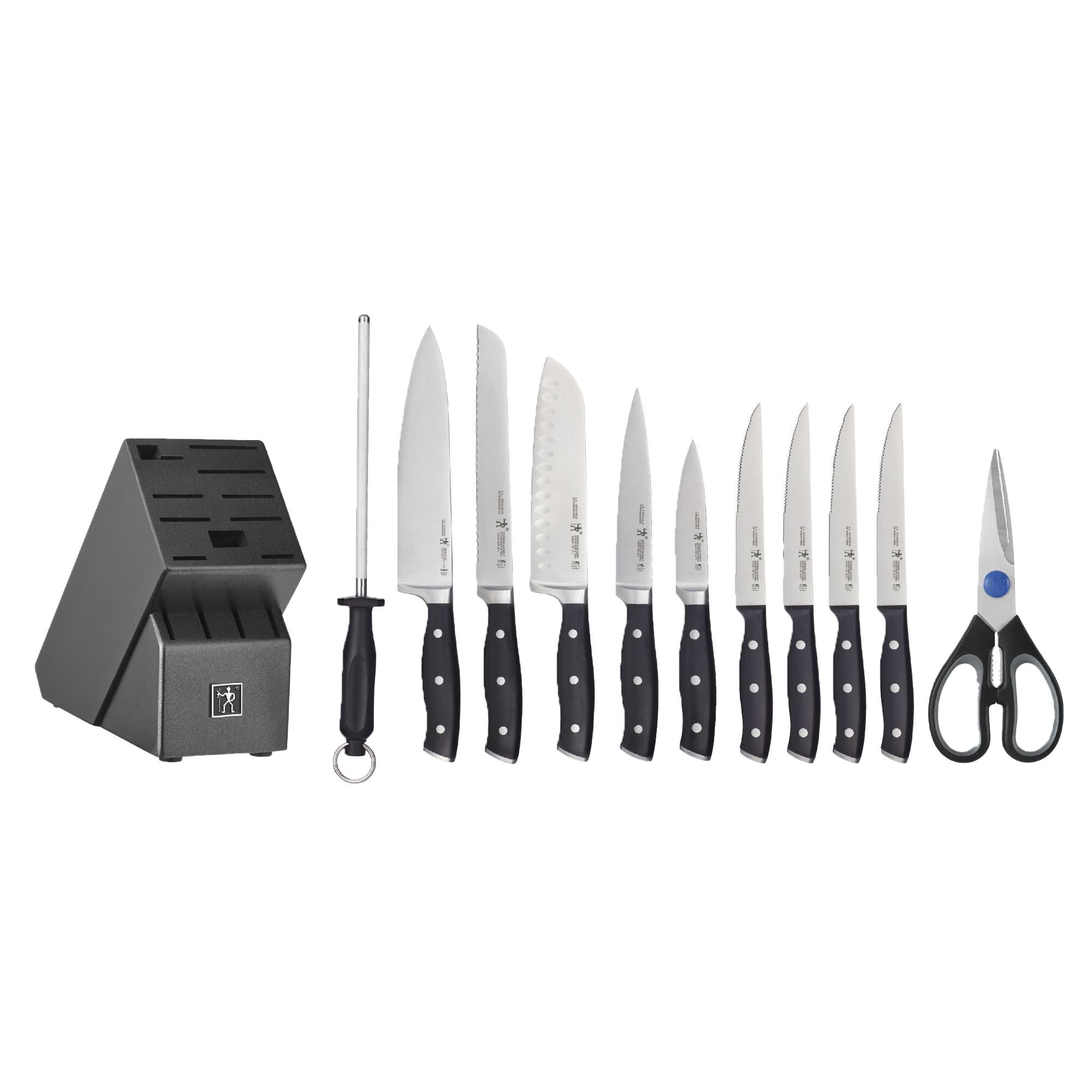HENCKELS Forged Accent 12 Piece Knife Block Set, Black-Knife Blocks-DECOROLALA