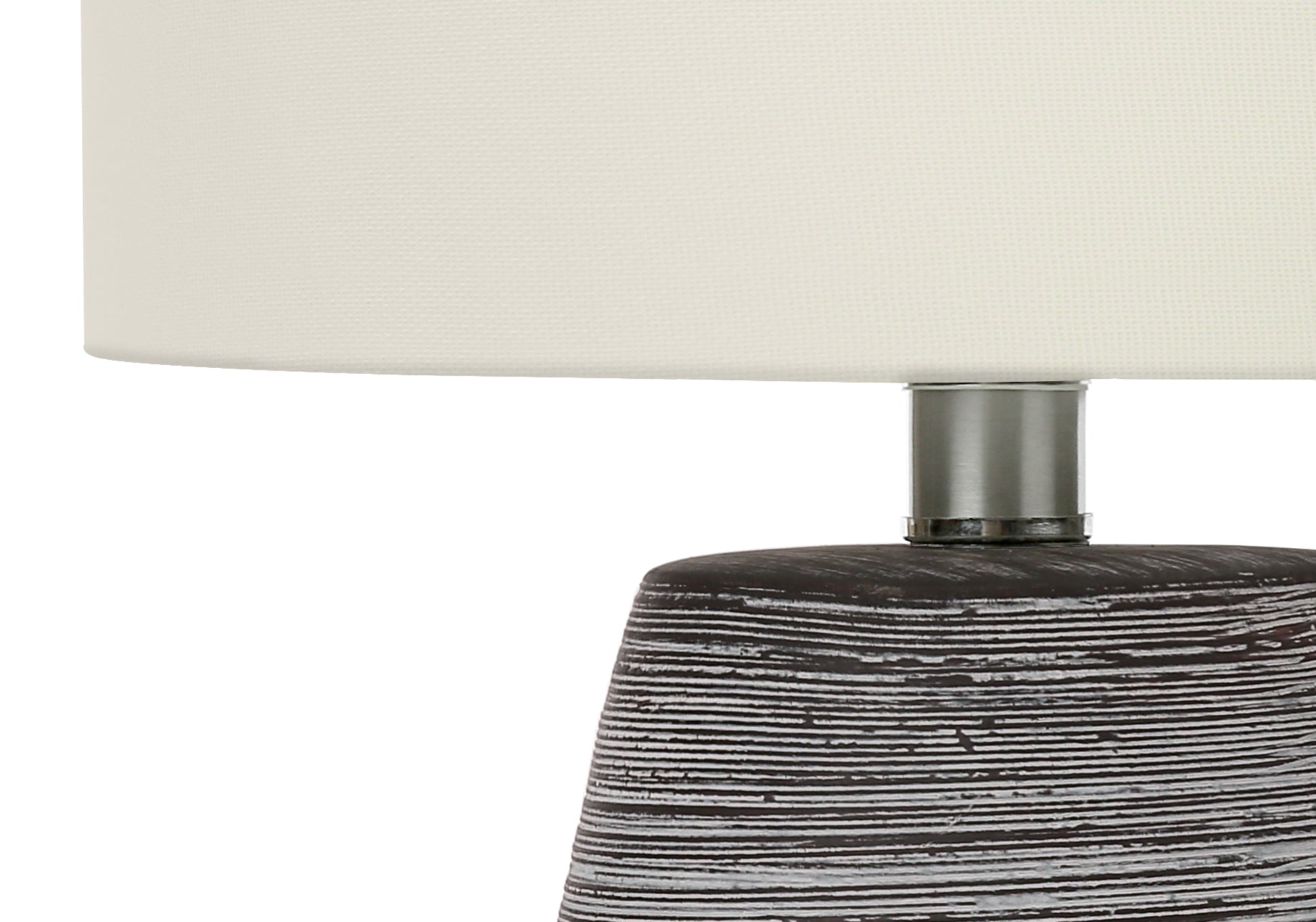 19"H Grey Ceramic Table Lamp with Ivory Shade-Lighting-DECOROLALA