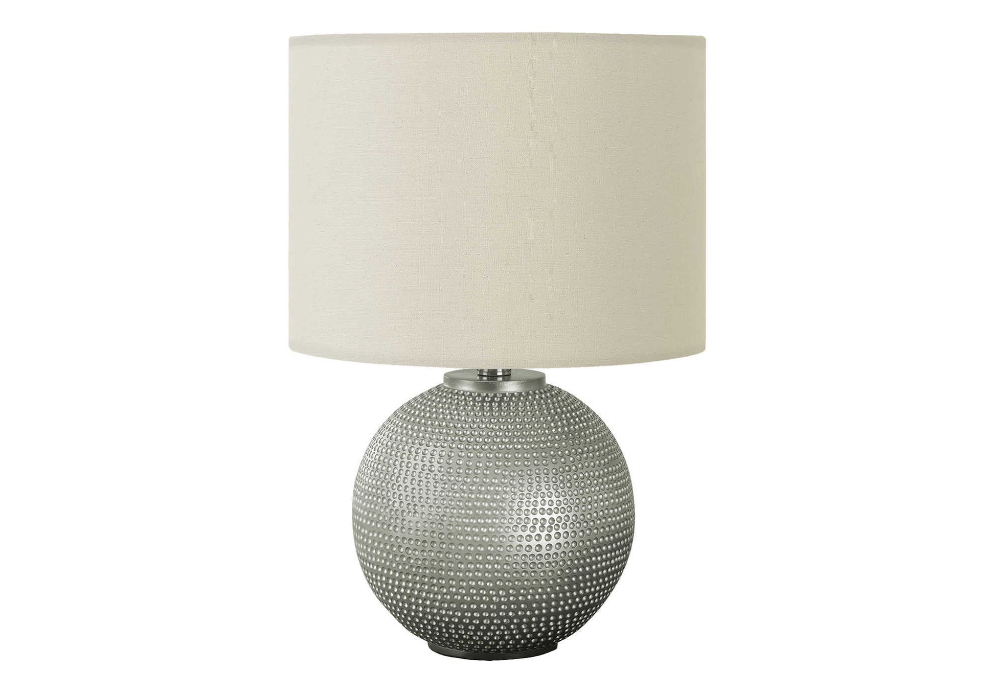 19"H Grey Resin Table Lamp with Ivory Shade-Lighting-DECOROLALA