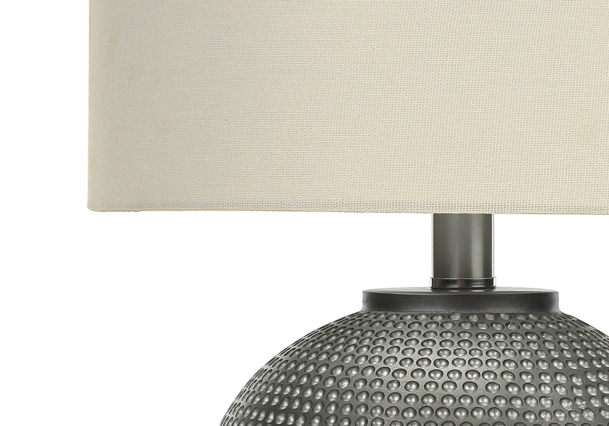 19"H Grey Resin Table Lamp with Ivory Shade-Lighting-DECOROLALA