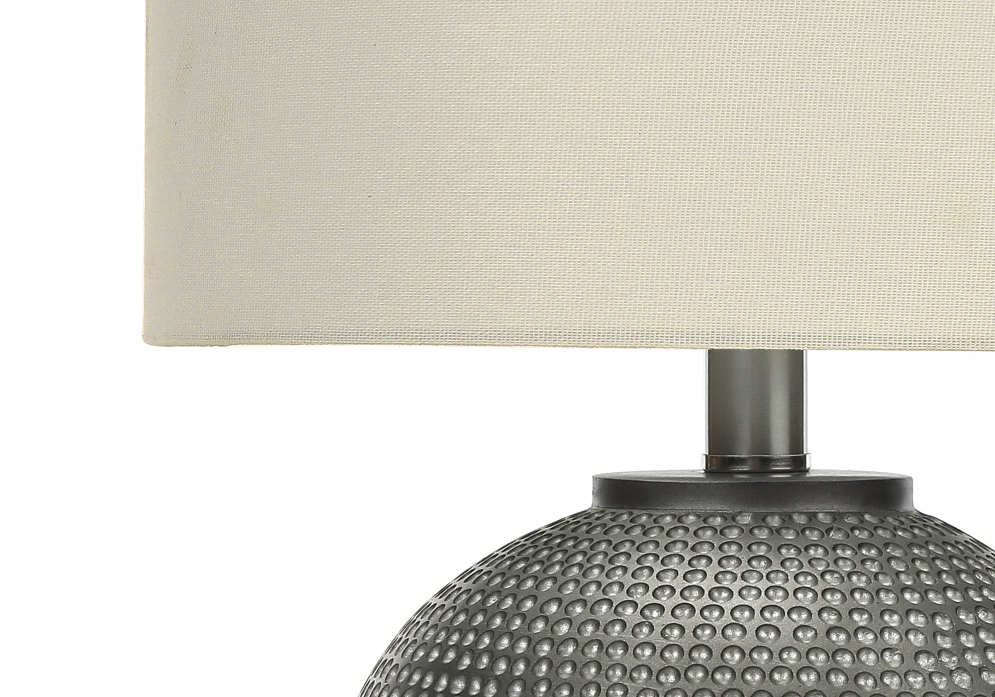19"H Grey Resin Table Lamp with Ivory Shade-Lighting-DECOROLALA