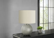 19"H Grey Resin Table Lamp with Ivory Shade-Lighting-DECOROLALA