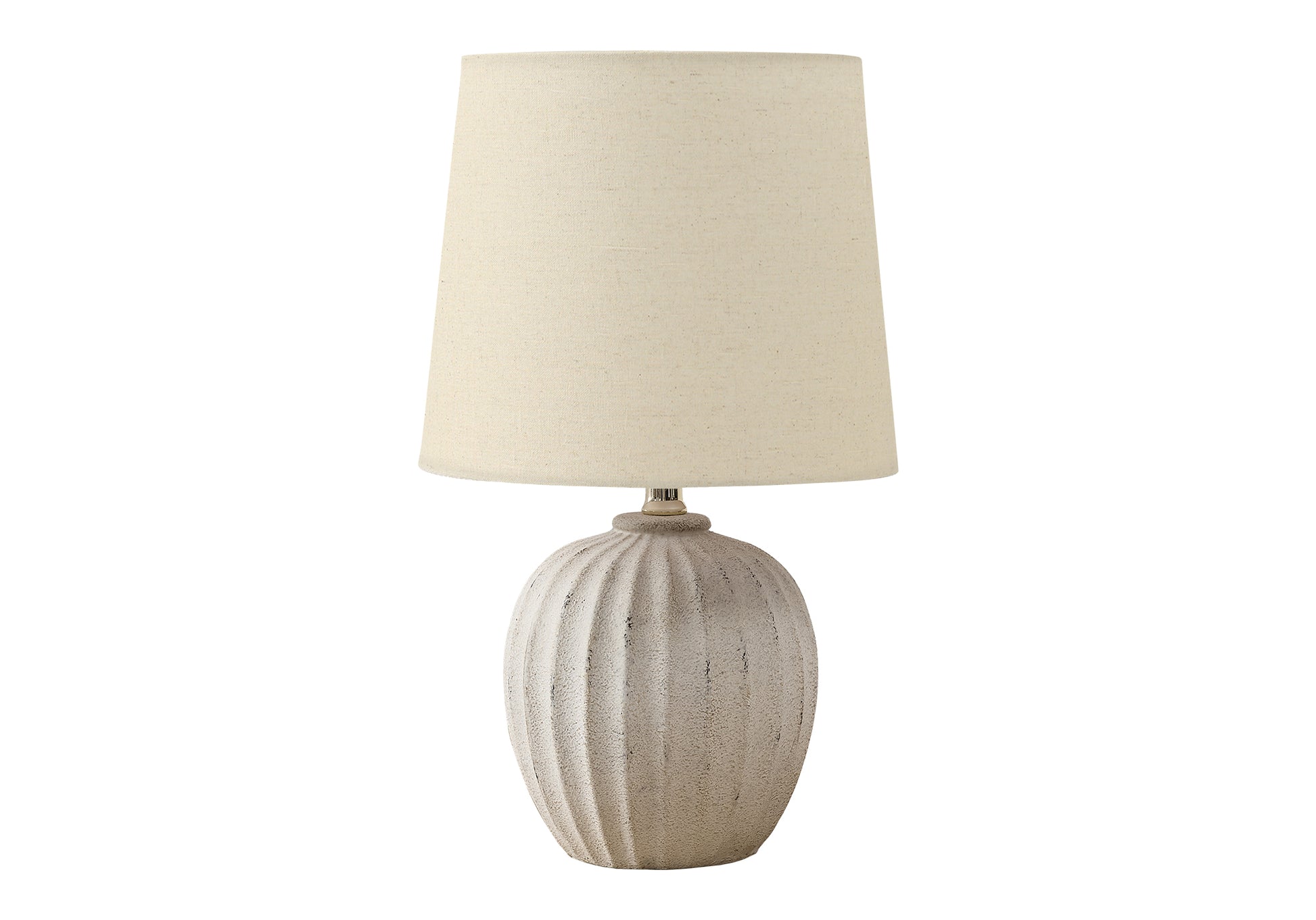 19"H Table Lamp Beige Resin Fluted Base-Lighting-DECOROLALA