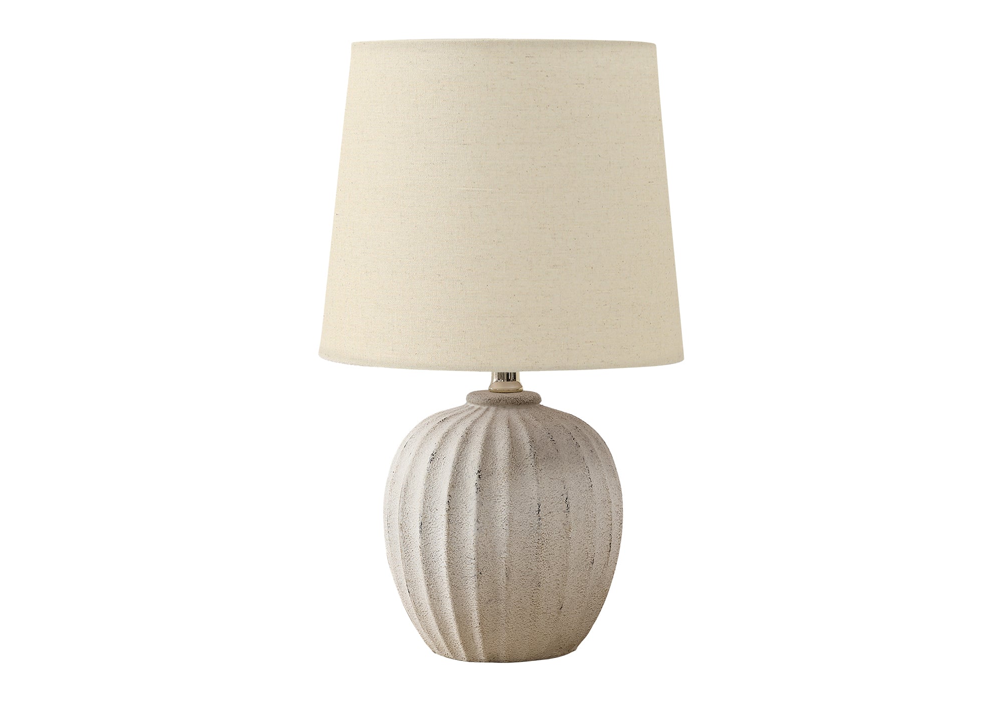 19"H Table Lamp Beige Resin Fluted Base-Lighting-DECOROLALA