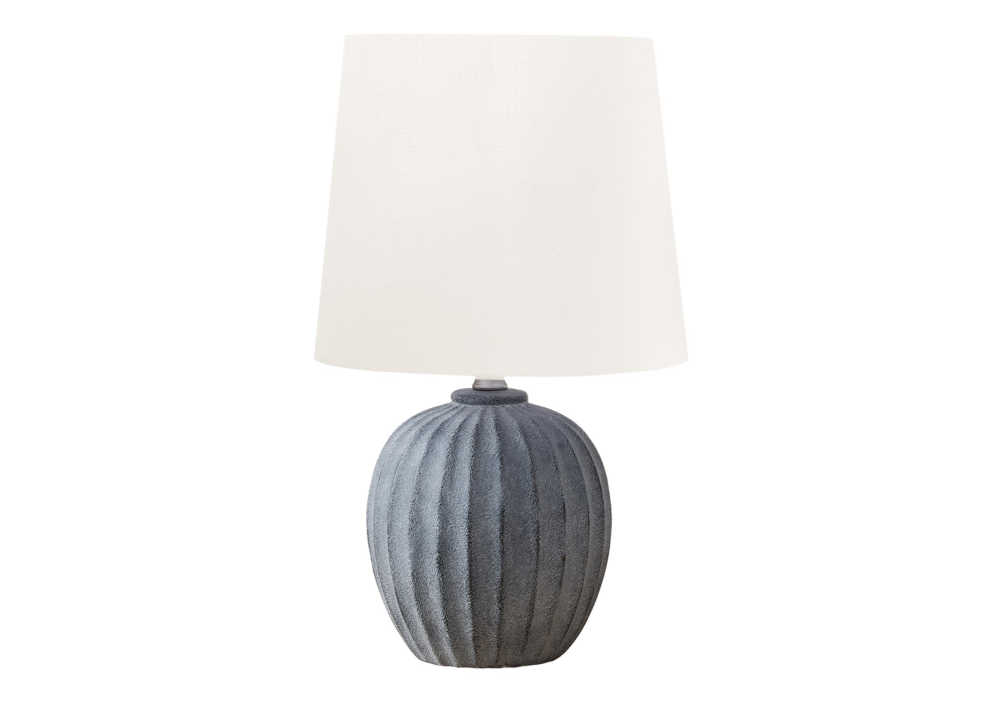 19"H Table Lamp Beige Resin Fluted Base-Lighting-DECOROLALA