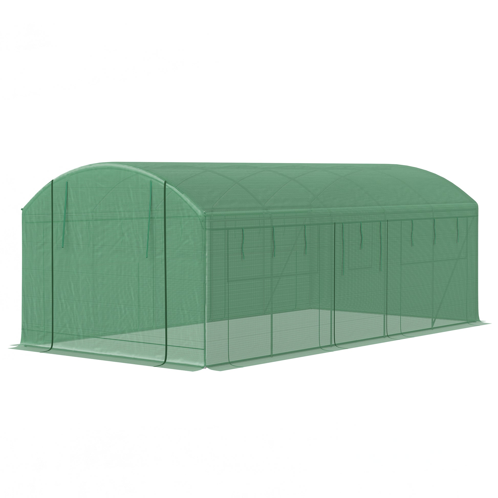 19.5' x 10' Tunnel Greenhouse - 3 Doors & Mesh Windows-DECOROLALA