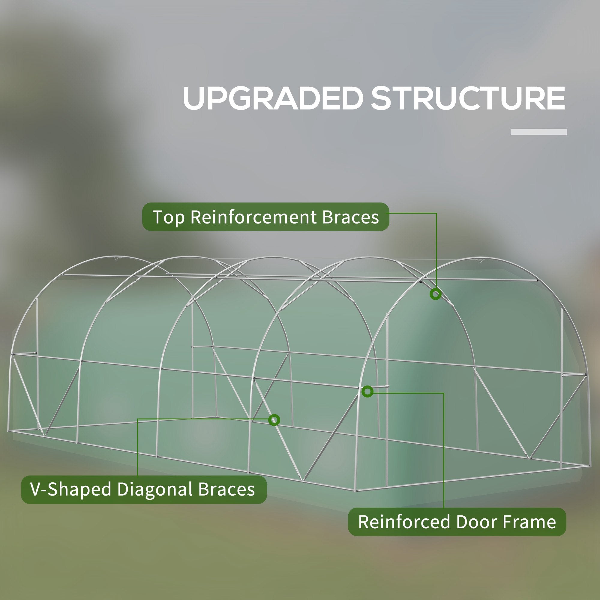 19.5' x 10' x 6.5' Tunnel Greenhouse - Green PE Mesh-DECOROLALA