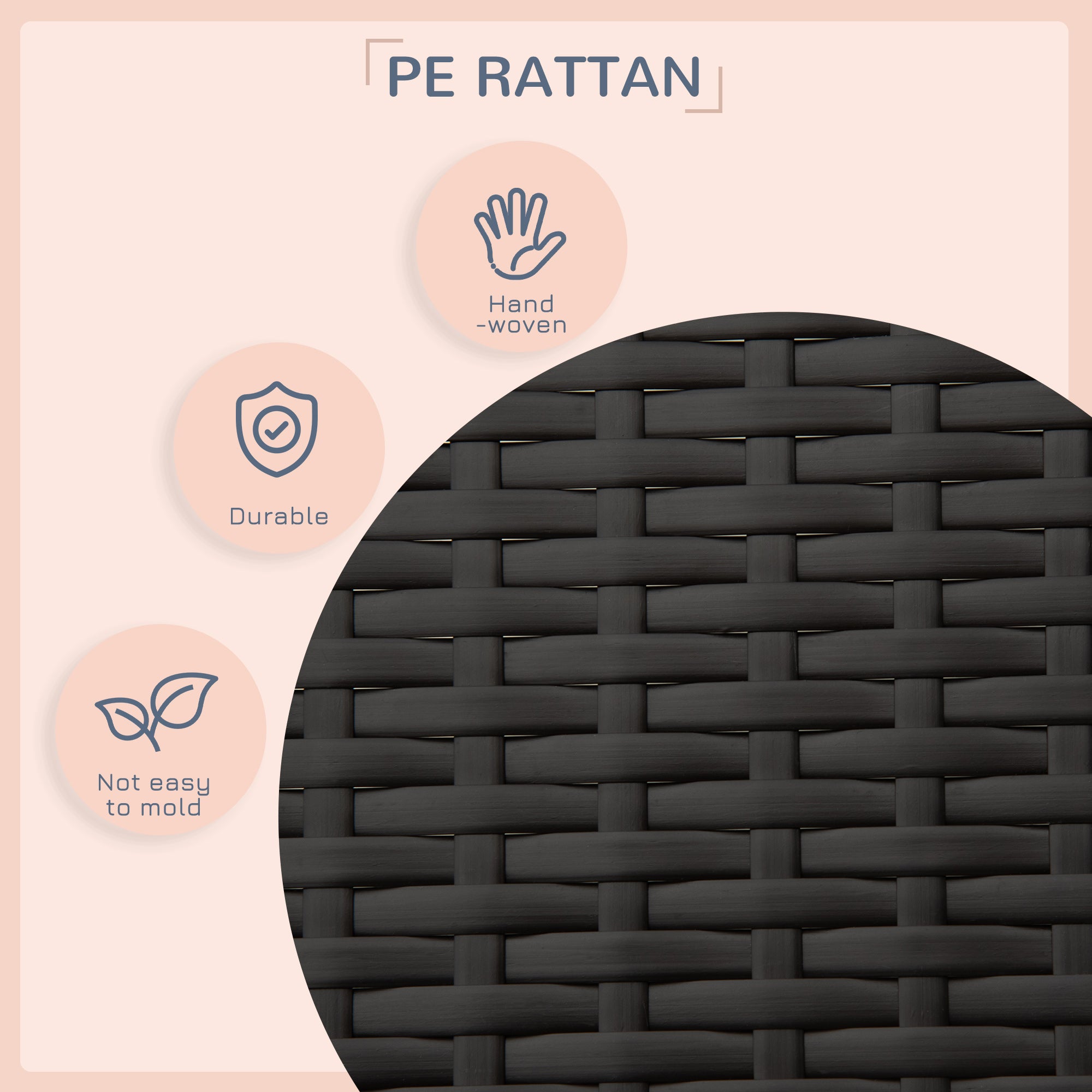 Rattan Dog House with Canopy, Wicker Dog Bed with Water-Resistant Cushion, for Small and Medium Breeds Blue