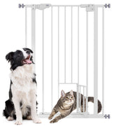 Barrières pour chiens d’intérieur de 41" à ouverture facile pour portes, maison et escaliers – blanc