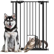 41" Easy Open Indoor Dog Gates for Doorways, House, Stair - Black