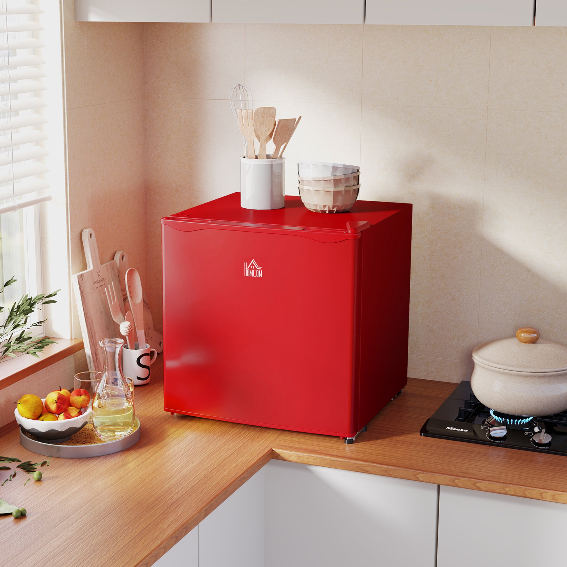1.1 Cu. Ft. Mini Freezer Upright Red-DECOROLALA