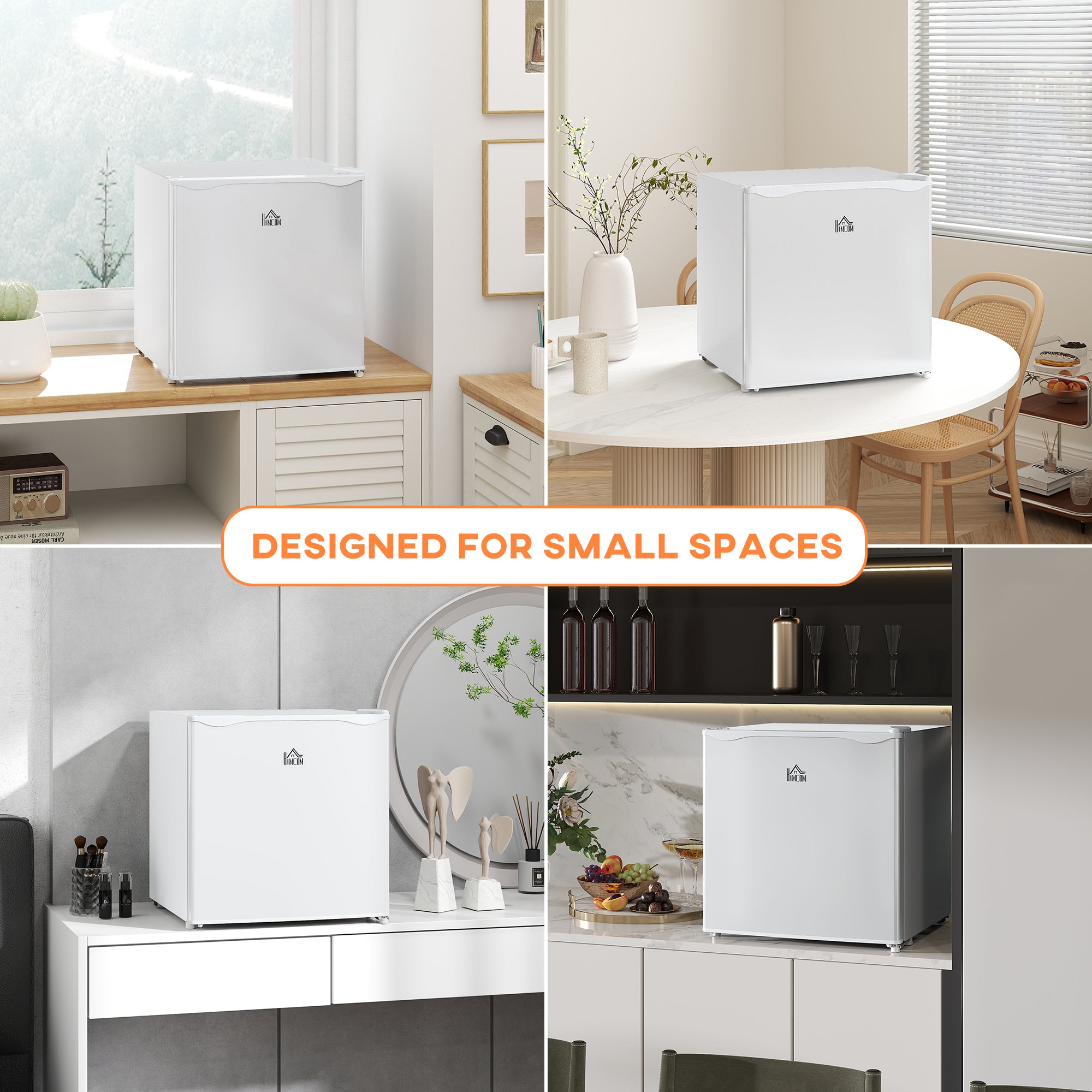 1.1 Cu. Ft. Mini Freezer - White Reversible Door-DECOROLALA