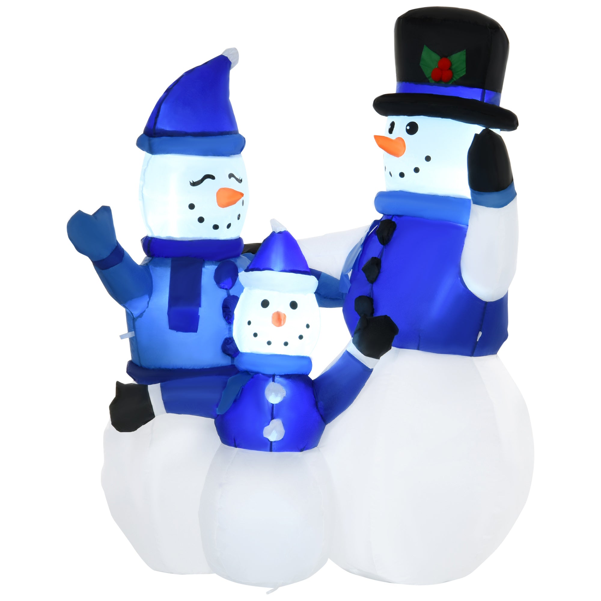 1.2M Tall Large LED Lighted Christmas Inflatable Snowmen Family Outdoor Indoor Holiday Decorations-Home Furnishings > Holiday & Seasonal > Christmas Decorations > Christmas Inflatables-DECOROLALA