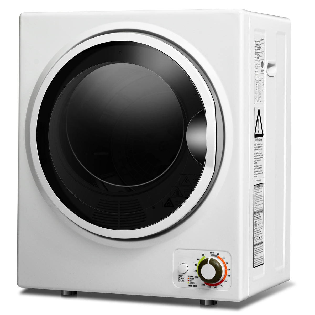 1.5 Cu .ft Clothes Dryer with with Stainless Steel Wall Mount-White-Dryers-DECOROLALA