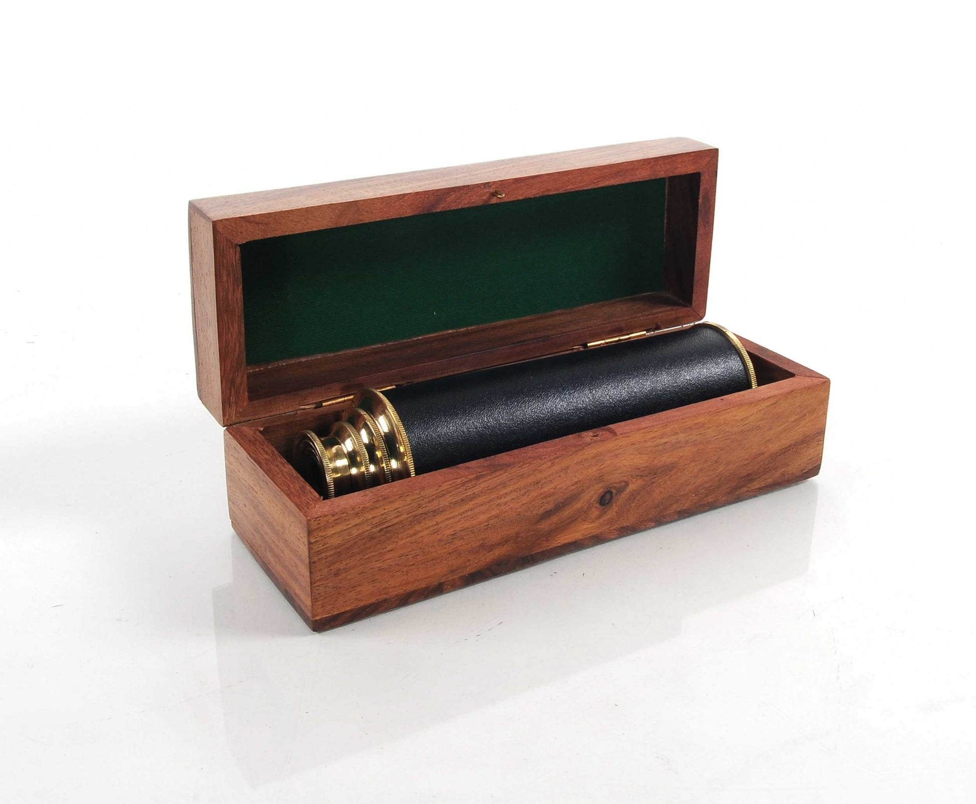 1.5" X 15" X 1.5" Handheld Telescope In Wood Box-Sculptures-DECOROLALA