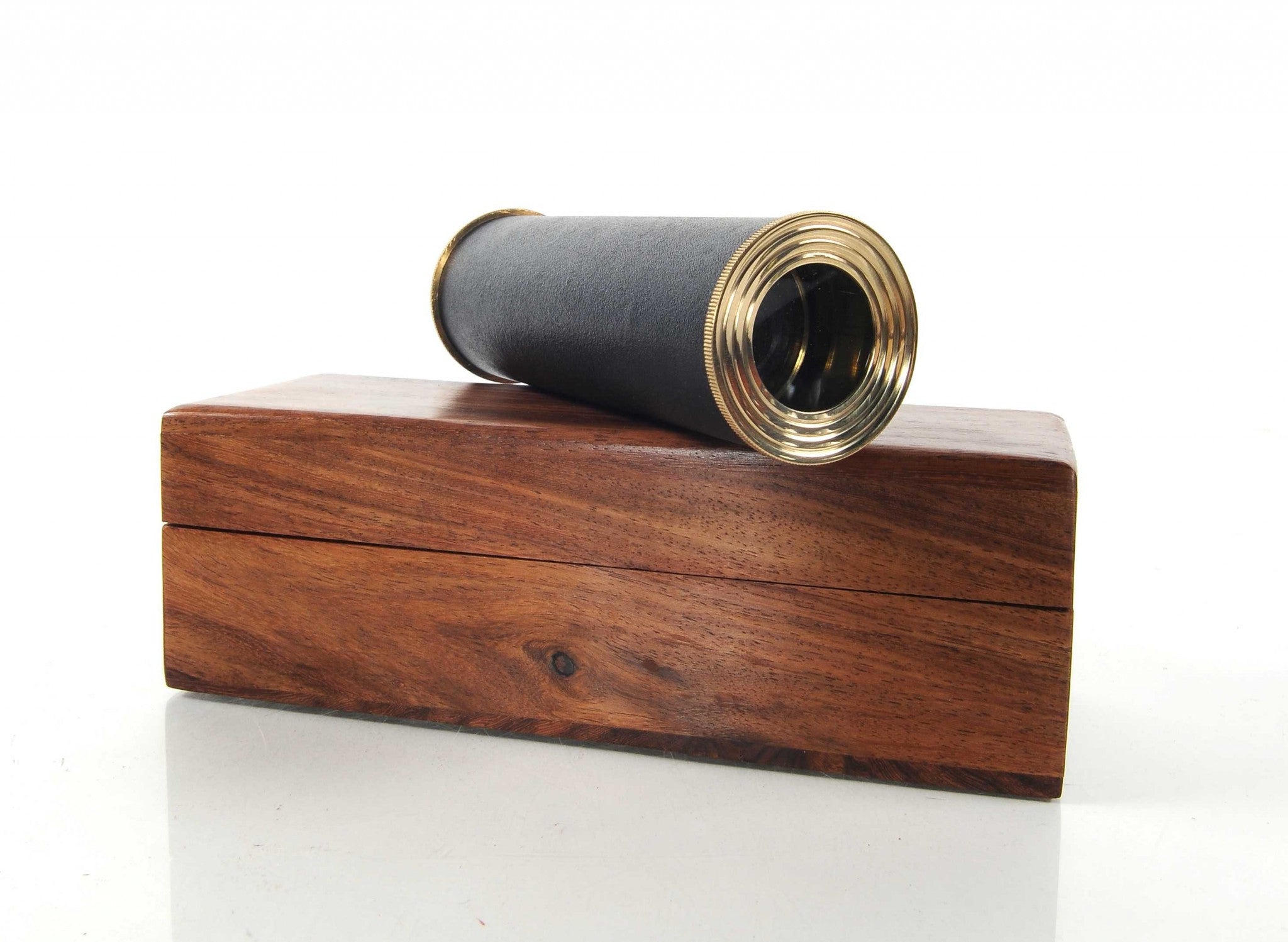 1.5" X 15" X 1.5" Handheld Telescope In Wood Box-Sculptures-DECOROLALA