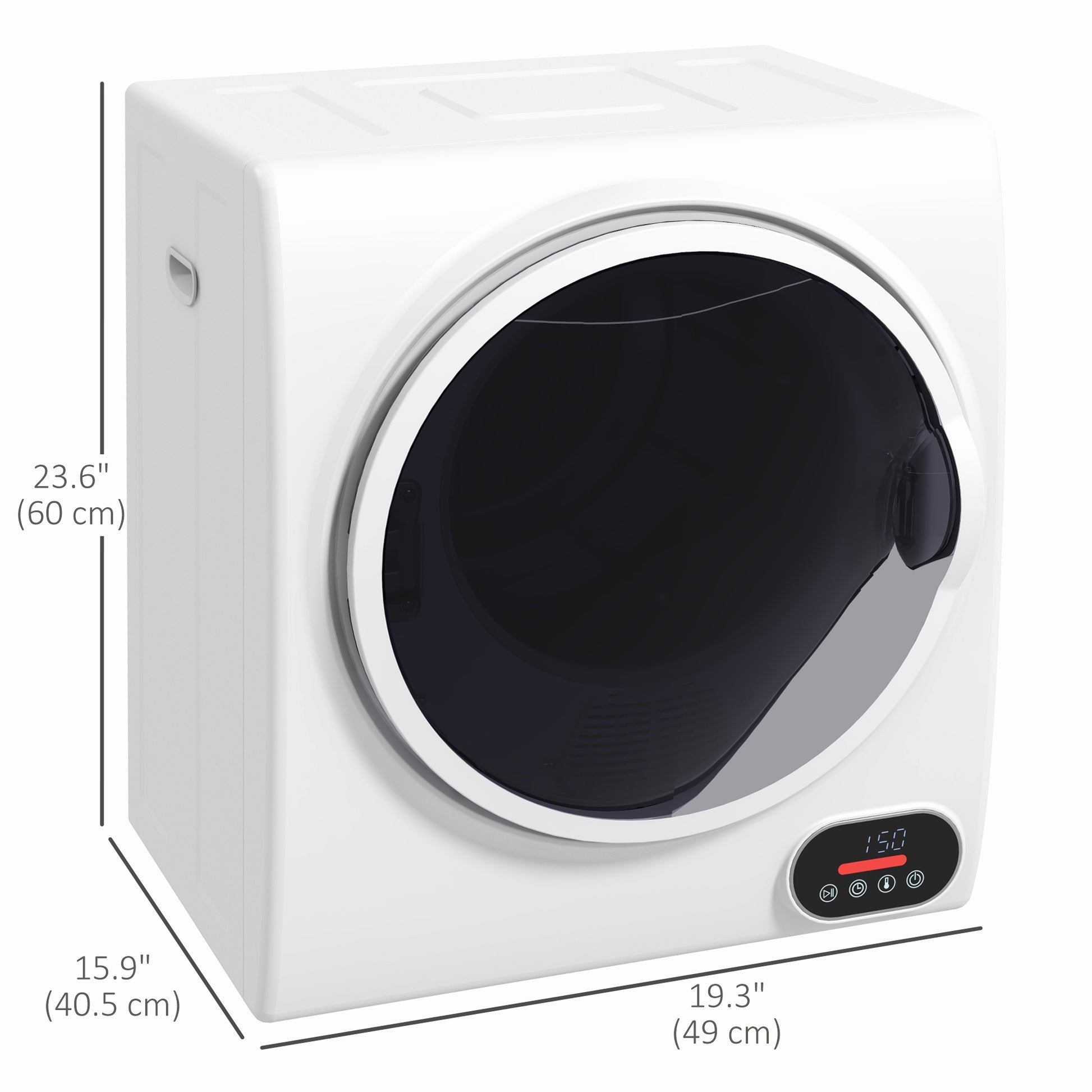 1.5 cu. ft. Portable Compact Clothes Dryer 850W White-DECOROLALA