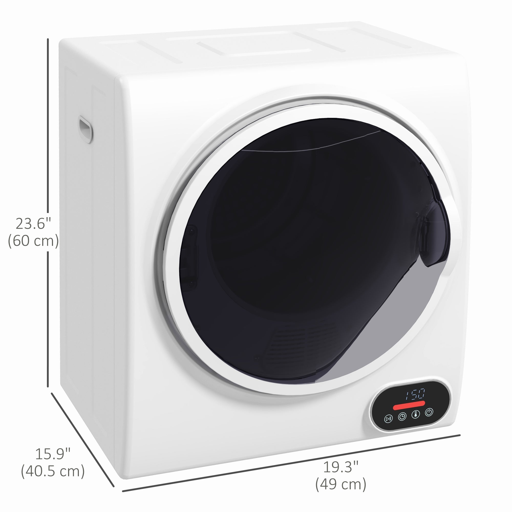 1.5 cu. ft. Portable Compact Clothes Dryer 850W White-DECOROLALA