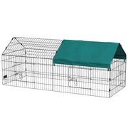 73" Small Animal Cage with Roof, Indoor/Outdoor Use,  for Chicken, Rabbits, Chinchillas, Green