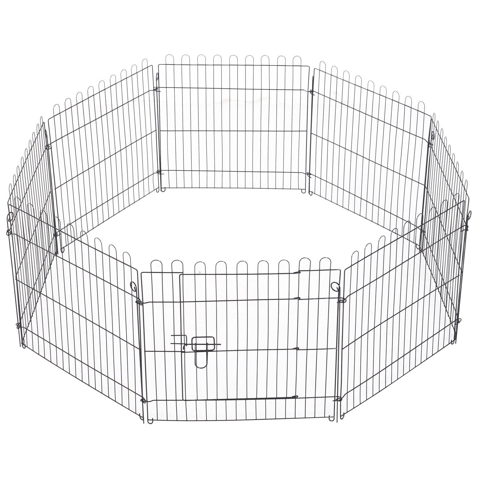Parc d’exercice octogonal pliable pour chien à 8 panneaux de 24 pouces, cage et enclos pour animaux, chenil pour chiot, noir