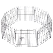 Parc d’exercice octogonal pliable pour chien à 8 panneaux de 24 pouces, cage et enclos pour animaux, chenil pour chiot, noir