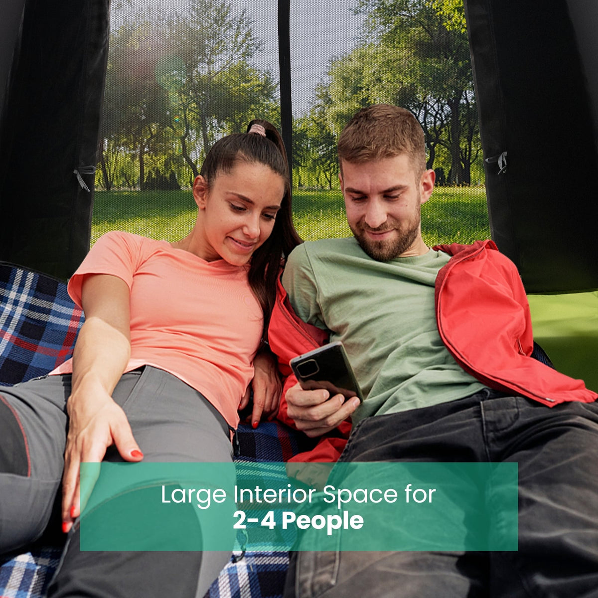 2-4 Person Instant Pop-up Camping Tent with Removable Rainfly-Tents-DECOROLALA