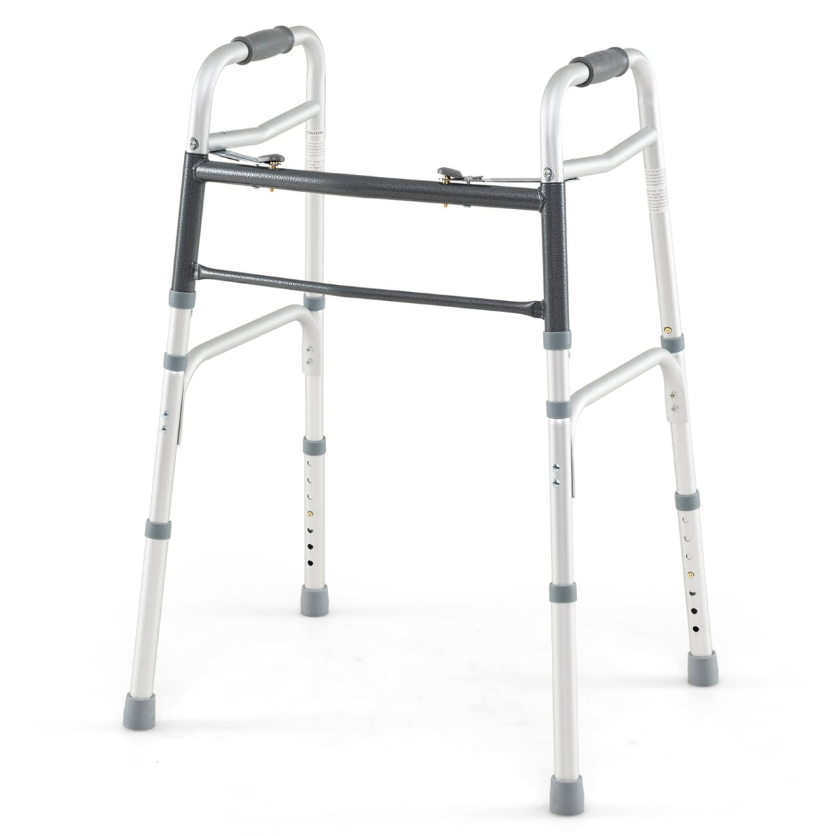 2-Button Folding Walker Lightweight with 7-Level Adjustable Height-Walkers & Rollators-DECOROLALA
