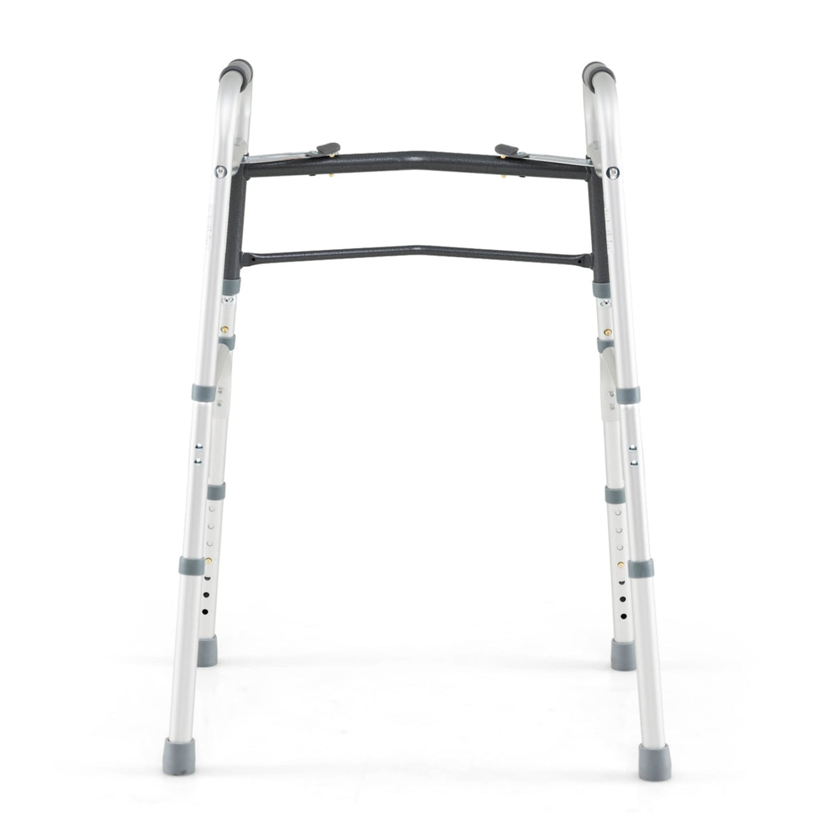 2-Button Folding Walker Lightweight with 7-Level Adjustable Height-Walkers & Rollators-DECOROLALA