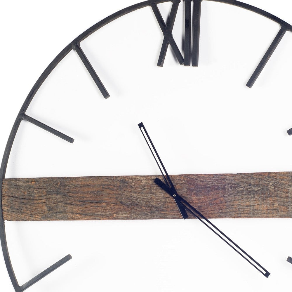 2" Circle Black Metal Skeleton Wall Clock-Wall Clocks-DECOROLALA