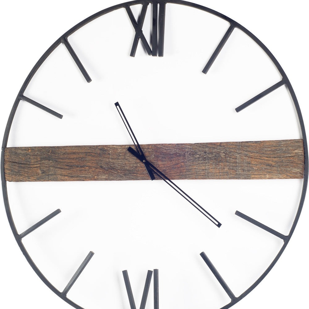 2" Circle Black Metal Skeleton Wall Clock-Wall Clocks-DECOROLALA