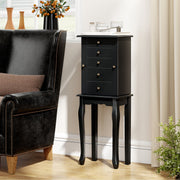 2 Colors Armoire Storage Standing Jewelry Cabinet with Mirror-Black-Jewelry Armoires-DECOROLALA