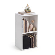 2-Cube Vertical or Horizontal Freestanding Bookshelf with 2 Compartments and 2 Anti-tipping Kits for Home Office-White-Bookcases-DECOROLALA