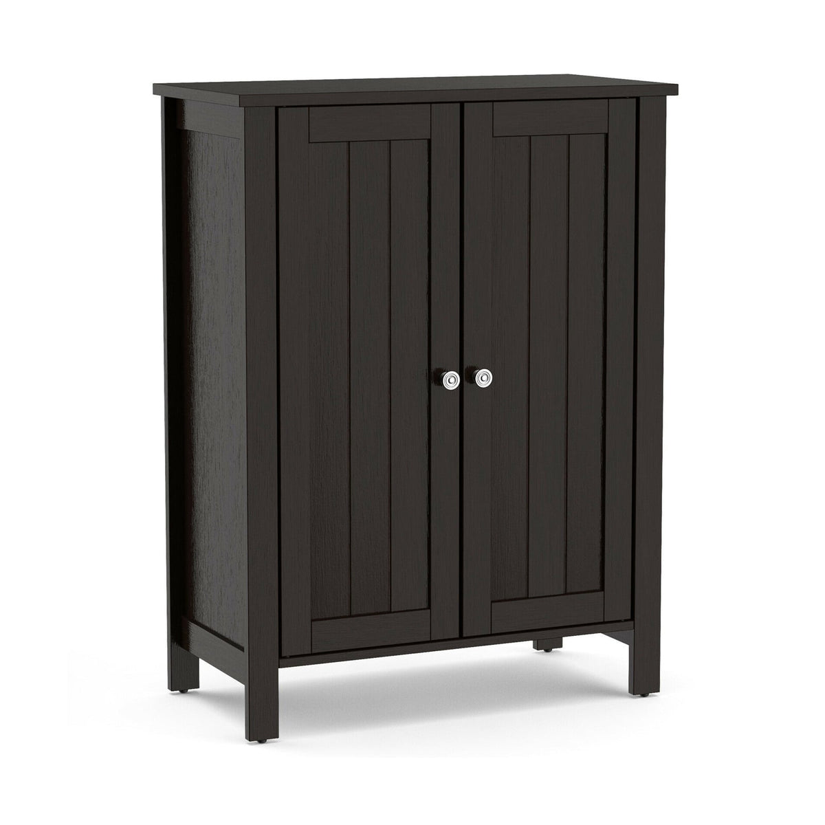 2-Door Bathroom Floor Storage Cabinet - Brown 23.5" x 31.5"-Floor Cabinets-DECOROLALA