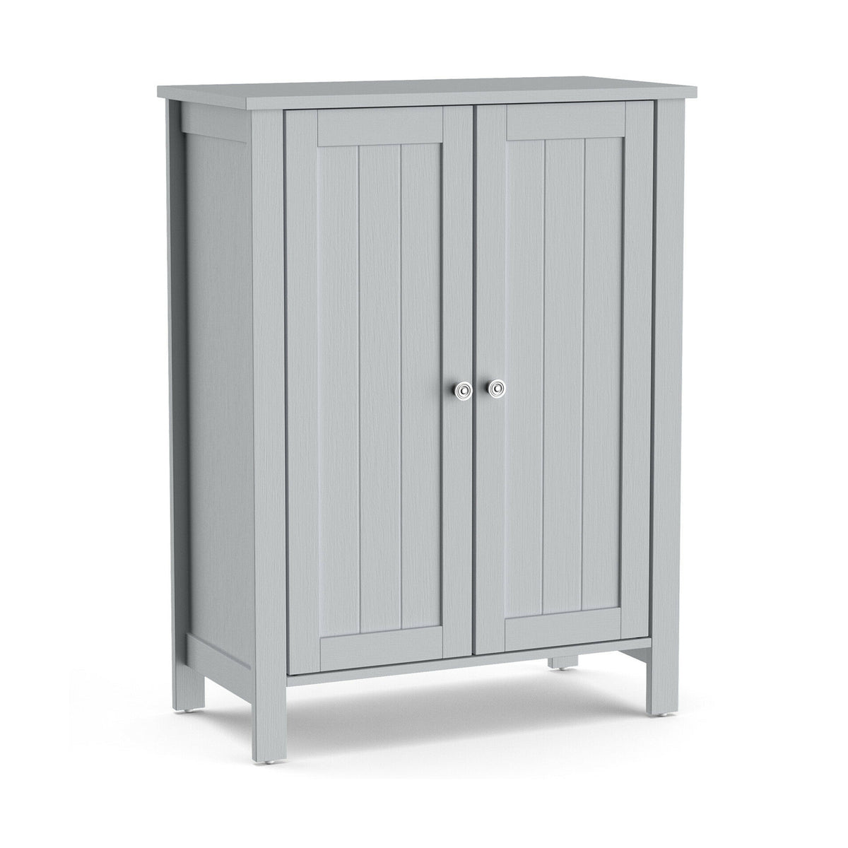 2-Door Bathroom Floor Storage Cabinet - Gray 23.5" x 31.5"-Bathroom Floor Cabinets-DECOROLALA