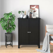 2-Door Bathroom Floor Storage Cabinet - Black 23.5" x 31.5"-Floor Cabinets-DECOROLALA