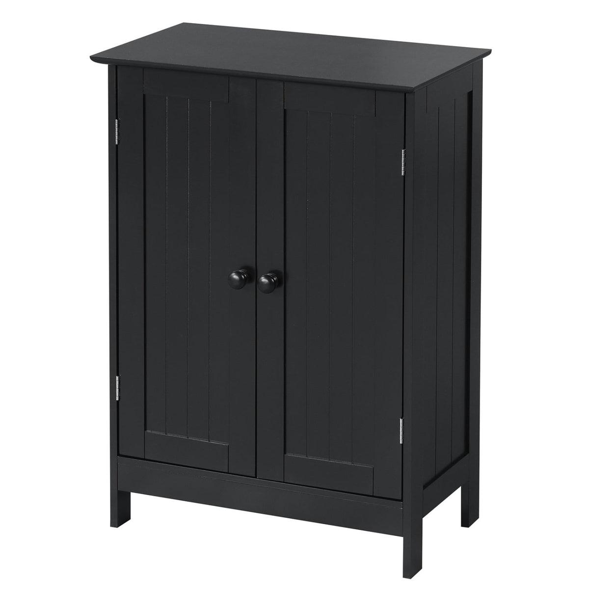 2-Door Free-Standing Bathroom Cabinet - Black 23.5" MDF-Floor Cabinets-DECOROLALA